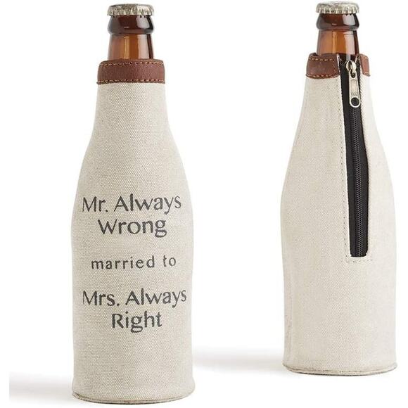 Mona B. Mr. Always Wrong Married to Mrs. Always Right Bottle Cover - 1 Piece NWT - Picture 1 of 1